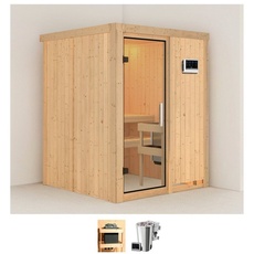 Bild von Sauna »Milaja«, (Set), 3,6-kW-Bio-Plug & Play Ofen mit externer Steuerung beige