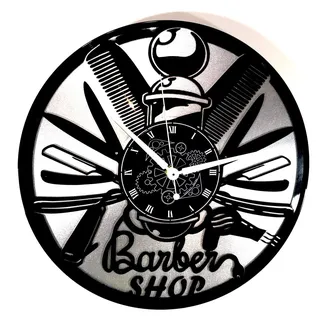 Instant Karma Clocks Wanduhr aus doppeltem Vinyl für Friseure, Barber Shop, Friseursalon Beauty Salon Modernes Design