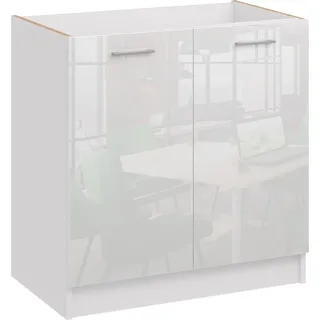 Küchenschrank Kuche Unterschrank Hängeschrank Küchenzeile Kühlschrank , Farbe:weiß, Küchenschränke:spülenschrank 60cm - Weiß