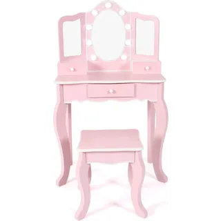 Bayer Chic 2000 CHIC2000 Schminktisch »pastellrosa« mit großen LED-Lichter rund um den Spiegel und Hocker, rosa