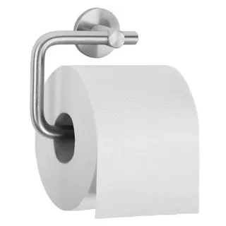 Wagner EWAR Toilettenpapierhalter, AC 250, Toilettenpapierhalter aus Chromnickelstahl massiv gedreht, Matt geschliffen, 135 x 110 x 66 mm