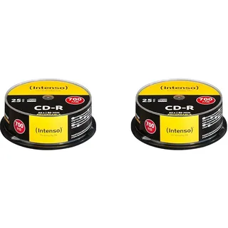 Intenso 1001124 CD-R Rohlinge 700MB, 52x, Spindel, 25er Cakebox (Packung mit 2)