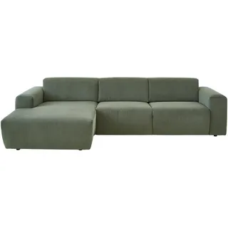 Beldomo Style Ecksofa , Waldgrün , Textil , Ottomane links, L-Form , 302x174 cm , Typenauswahl, seitenverkehrt erhältlich, Hocker erhältlich, Rücken echt, individuell planbar, Armteil links, Armteil rechts, Stoffauswahl , Wohnzimmer, Sofas & Couches, Wohnlandschaften, Ecksofas
