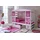 Hausbett Lio 90 x 200 cm inkl. Funktionsschubkästen Marlies Kiefer massiv weiß horse-pink