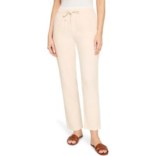 Leinenhose CARTOON "Leinenhose unifarben", Damen, Gr. 46, EURO, weiß (oat milk), Obermaterial: 55% Leinen LI. 45% Viskose CV., Hosen Leinenhose