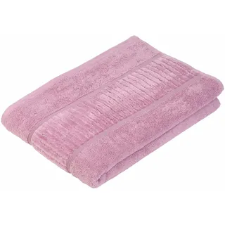 Gözze Badetuch »BIO Frottier« Bio-Baumwolle, Uni-Farben, mit geschorener Bordüre, Pastell Farben, rosa