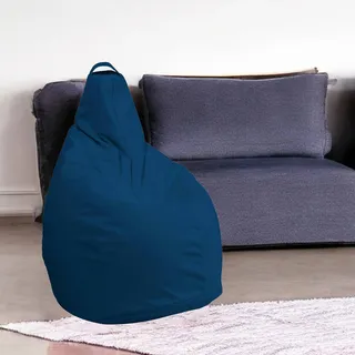 Talamo Italia - Pouf Abdog, Mehrzwecksessel, Sitzsack, Hockerhocker, Made in Italy, 90x90 h120 cm, Blau