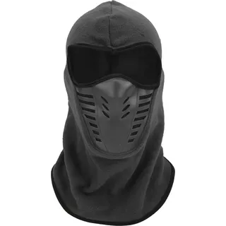 Vollgesichtsschutz mit atmungsaktivem Mesh-Silikon-Einsatz, Winter-Fleece-Nackenwärmer zum Reiten, Dunkelgrau