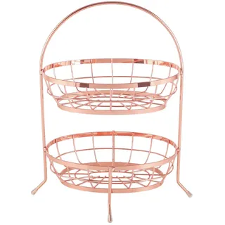 Echtwerk Obstkorb , Kupferfarben , Metall , 17x41x27 cm , lebensmittelecht , Geschirr, Schalen & Schüsseln, Obstschalen