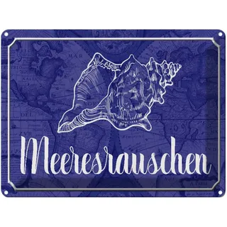 vianmo Blechschild 40x30cm Meeresrauschen Muschel Meer Deko Geschenk