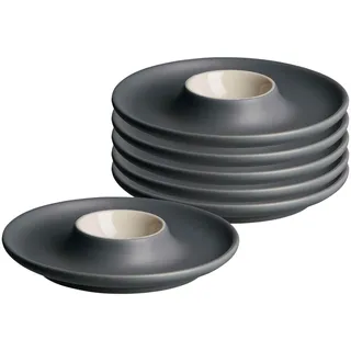 Eierbecher RITZENHOFF & BREKER "Eierteller Jasper ø 12 cm 6er Set", grau, Keramik, Eierbecher, Eierbecher