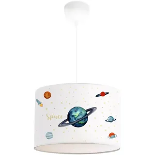 lux.pro Kinderhängeleuchte Rugby , Blau , Textil , Rund , E27 , 28x70x28 cm , Lampen & Leuchten, Kinderzimmerlampen