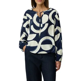 s.Oliver BLACK LABEL, Langarmbluse mit All-Over Print, blau