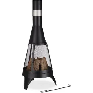 Terrassenofen mit Funkenschutz - Schwarz