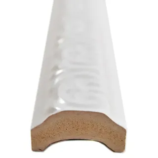 Keramik Bordüre Wand Boden weiß glänzend retro Bad Bor-PARIS-0102 i 10 Bordüren