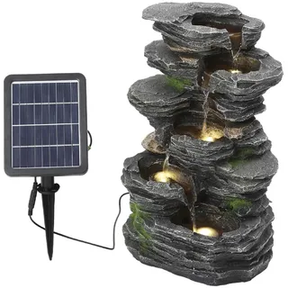 BTGGG Springbrunnen Kaskadierender Felsen mit LED-Beleuchtung