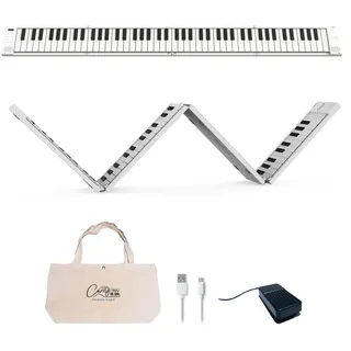 Carry-on Handgepäck FP-88 Touch 88 Tasten Berührungsempfindlich Weiß Tragbar Faltbar Digital Piano USB MIDI Controller mit Wiederaufladbarer Batterie