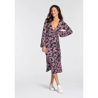 Laura Scott Wickelkleid, mit femininem Blumen-Print - NEUE KOLLEKTION Laura Scott schwarz-pink-geblümt 36