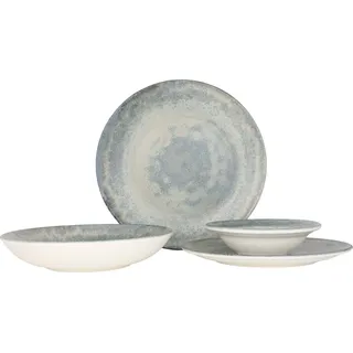 Bonna Geschirrset - Omnia - 24 teilig - 6 Personen - Porzellan - Grau