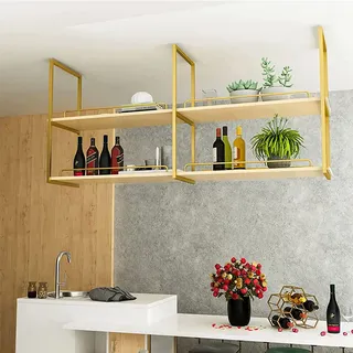 Deckenregal Hängend Küche Pflanzgefäß-Display-Regal, Küchen-Hängeregal, Retro-Deckentyp, Blumentopfständer, Wandregal, abgehängte Decke, Lagerregal, Innenbalkon, Bar, dekorativ ( Size : 100x30x80cm )
