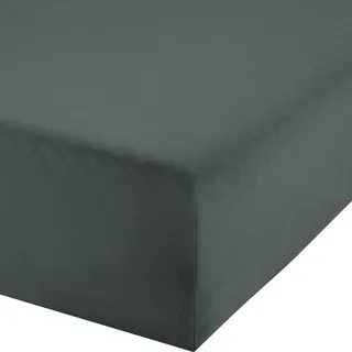 Erwin Müller Boxspringbett-Spannbettlaken Freising Elasthan-Jersey-Stretch - anthrazit Größe 180x200 cm - 200x220 cm - dehnbar, antipilling, bügelfrei, Rundumgummi