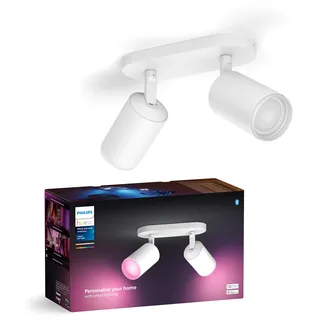 Philips Hue White & Color Ambiance Fugato Spot 2 flg. weiß 2x350lm, dimmbar, 16 Mio. Farben, steuerbar via App, kompatibel mit Amazon Alexa (Echo, Echo Dot)