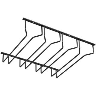SOTECH Gläserhalter für 4 Glasreihen 460 x 355 x 70 mm schwarz Halterung | für Weingläser Sektgläser Biergläser Weinglashalter