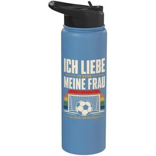 Ich Liebe Meine Frau Bei Einem Tor Mitjubelt Fußball Fan Stainless Steel Insulated Water Bottle