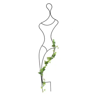 DanDiBo Rankhilfe Frau Gracia Metall Schwarz 140 cm , 35x140x1.5 cm , Dekoration, Gartendeko