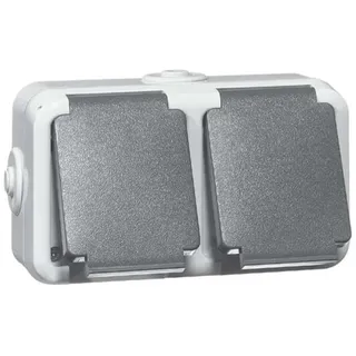 Peha Schuko-Steckdose 2-fach Grau