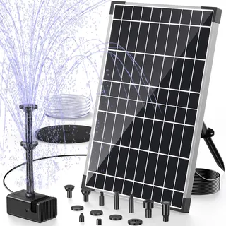 POPOSOAP12W Solarbrunnen mit 4200 mAh Akku, Tag- und Nachtbetrieb