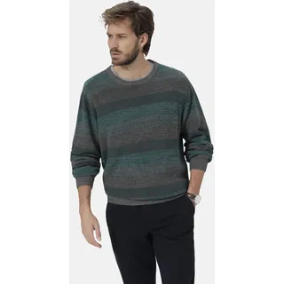 Rundhalspullover BABISTA "Pullover LUNAVEST", Herren, Gr. M, grau (grau gestreift), Obermaterial: 100% Baumwolle CO., gestreift, normal, Rundhals, Pullover Rundhalspullover, mit Rippstrick
