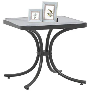 Costway Beistelltisch Ø 50 x 45 cm Schwarz/Transparent
