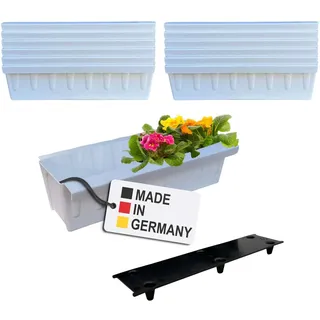 Paletten Blumenkasten 12er-Set Weiß Einsatz zum an- & Einhängen Pflanzkasten