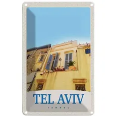 Blechschild 18x12 cm Tel Aviv Israel Stadt Gebäude