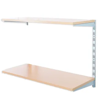 Biedrax Wandregal - Anbauregal 40 x 40 x 50 cm, Farbe silber - 2 Fachboden Buche