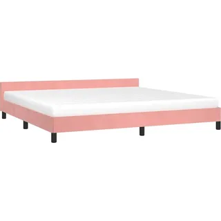 vidaXL Bettgestell mit Kopfteil ohne Matratze Rosa 200x200 cm Samt - Rosa