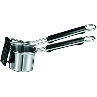 Rösle Kartoffelpresse, hochwertige Presse zur Zubereitung von Kartoffelpüree, einfache Reinigung, Edelstahl 18/10, Spülmaschinengeeignet, Farbe:Silber/Schwarz