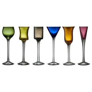 Lyngby Glas Schnappsglas, Likörglas, 6-teilig, Assorted Farben