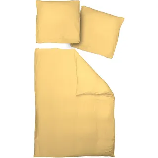 Bettwäsche ADAM "Uni Collection light", gelb, B/L: 135cm x 200cm, 1 Stk., 1 Stk., Renforcé, B/L: 80cm x 80cm, 2 Stk., Renforcé, Obermaterial: 100% Baumwolle, Bettwäsche, Bettwäsche, aus 100 % Bio-Baumwolle, 2 teilig - Bettwäsche Set