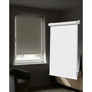 Victoria M. Tenebra Verdunkelungsrollo Klemmfix Rollo Fensterrollo, Sichtschutz, Verdunkelnd, Ohne Bohren inkl. Montagematerial, 80 x 220 cm, Weiß