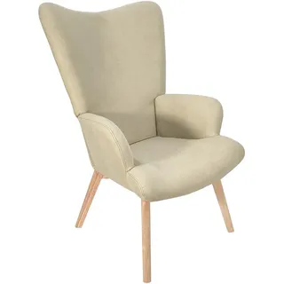 Svita Ohrensessel Olav , Beige , Textil , 64x96x70 cm , Wohnzimmer, Sessel, Polstersessel