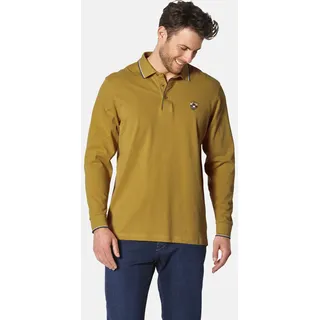 Langarm-Poloshirt BABISTA "Langarm-Poloshirt MILANVETZO", Herren, Gr. 66, gelb (dunkelgelb), Obermaterial: 100% Baumwolle CO., Shirts Langarm-Poloshirt