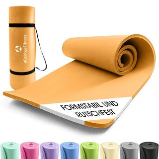 #DoYourFitness x World Fitness | Fitnessmatte "Yogini" | 183x61x1cm | Phthalatfrei & rutschfest | Gymnastikmatte ideal für Yoga, Pilates, Fitness, Outdoor im Studio & zu Hause | Orange
