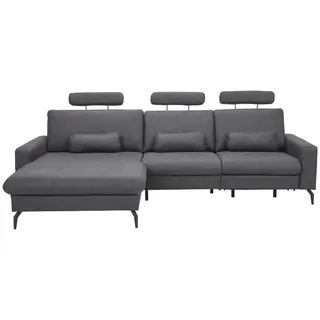 Carryhome Ecksofa , Anthrazit , Textil , Füllung: Polyurethan (PUR),Polyester , Ottomane links, L-Form , 302x180 cm , seitenverkehrt erhältlich, Rücken echt, motorische Relaxfunktion , Wohnzimmer, Sofas & Couches, Wohnlandschaften, Ecksofas
