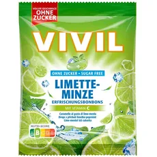 Vivil Limette-Minze Erfrischungs Bonbons zuckerfrei (88g)