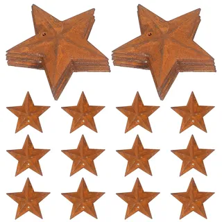Amosfun 30 StüCk Metallsterne Zum Basteln Rostige FüNfzackige Sterne 1.77 Zoll HäNgend Weihnachtsdeko Vintage Scheunensterne FüR DIY Weihnachtsfeier Wand Fenster Dekoration