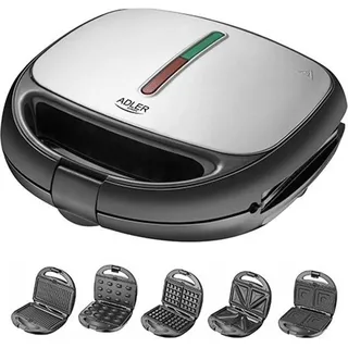 Adler AD 3040 Sandwich-Toaster, Toaster, schwarz grau