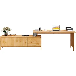 OTTO home Eckschreibtisch Luven Kiefer massiv / Beige