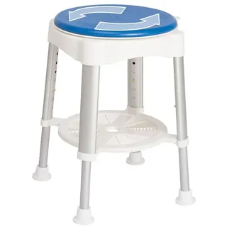 Eschenbach Duschhocker mit Soft-Drehsitz und Ablage blau